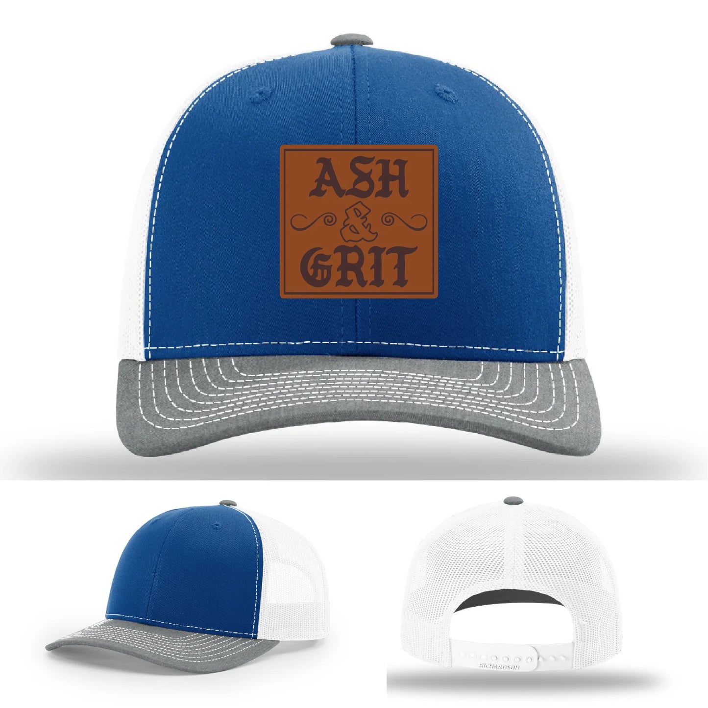 Framed in Grit – Ash & Grit Leather Patch Hat