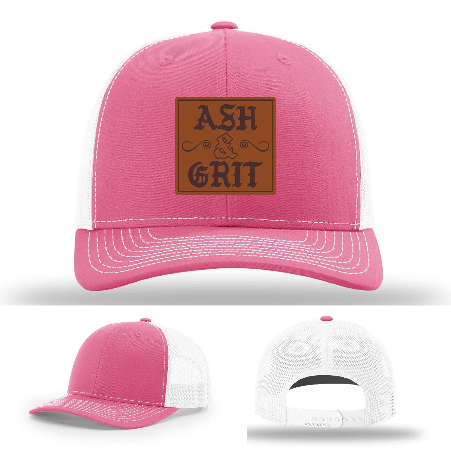 Framed in Grit – Ash & Grit Leather Patch Hat