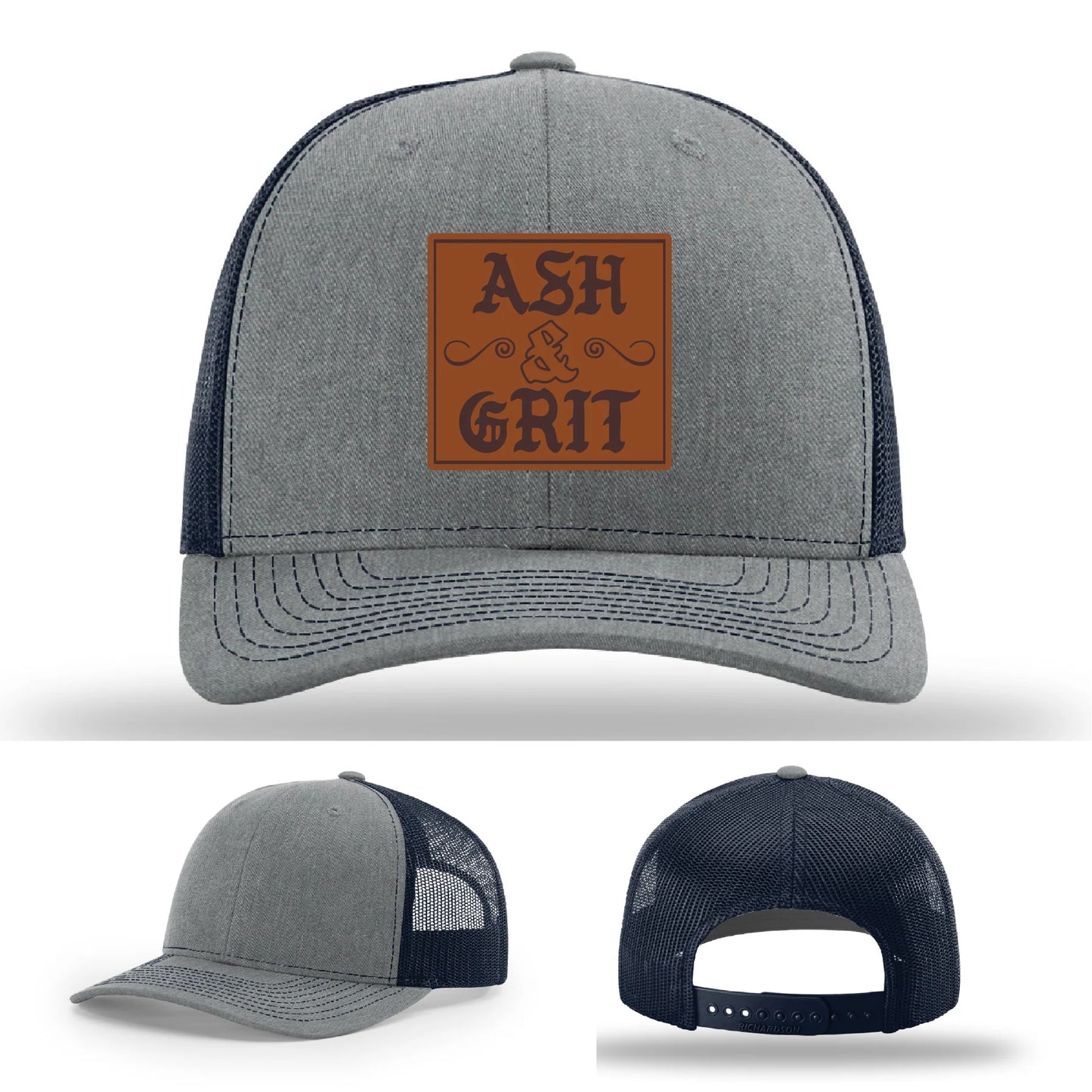 Framed in Grit – Ash & Grit Leather Patch Hat