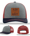 Framed in Grit – Ash & Grit Leather Patch Hat
