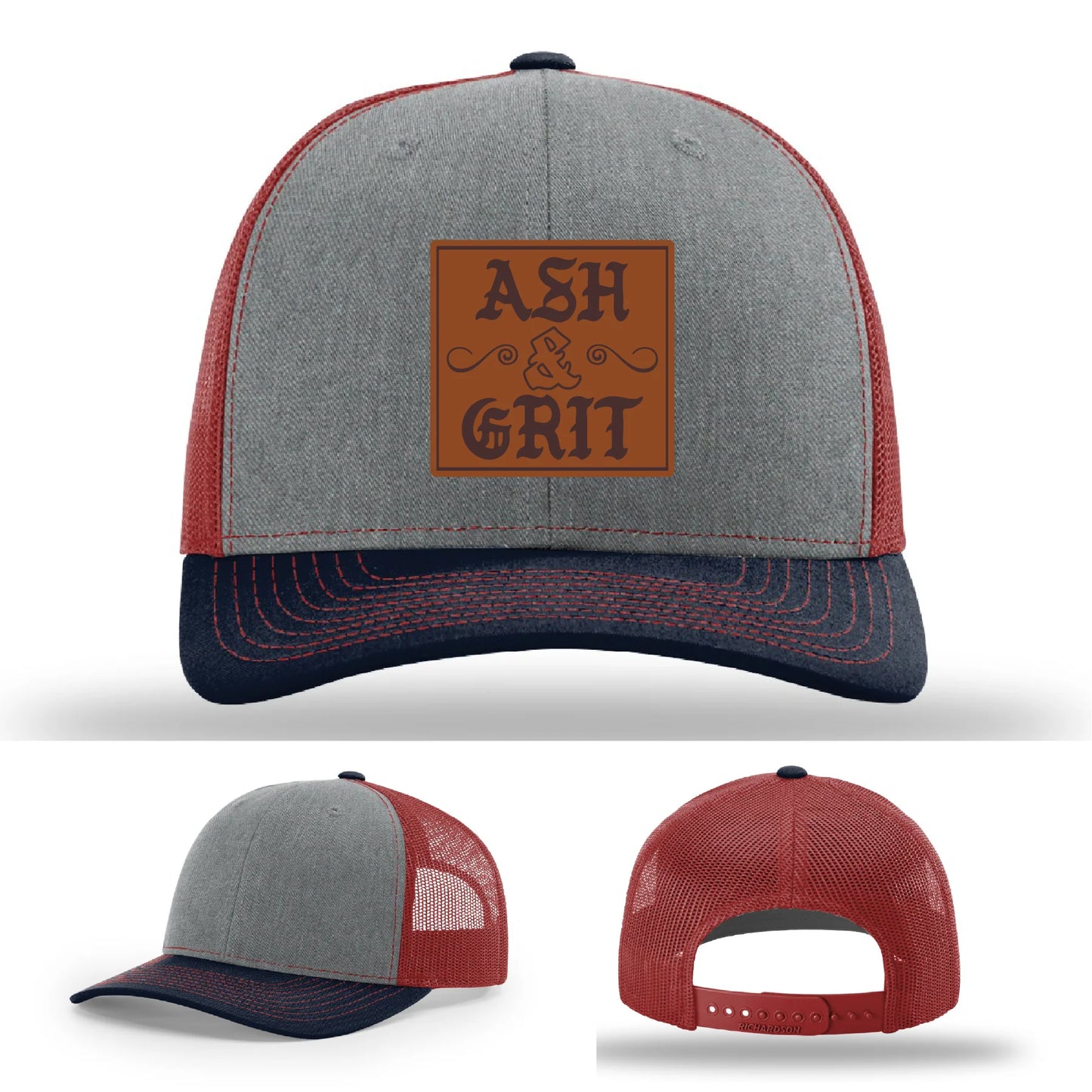 Framed in Grit – Ash & Grit Leather Patch Hat