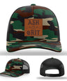 Framed in Grit – Ash & Grit Leather Patch Hat