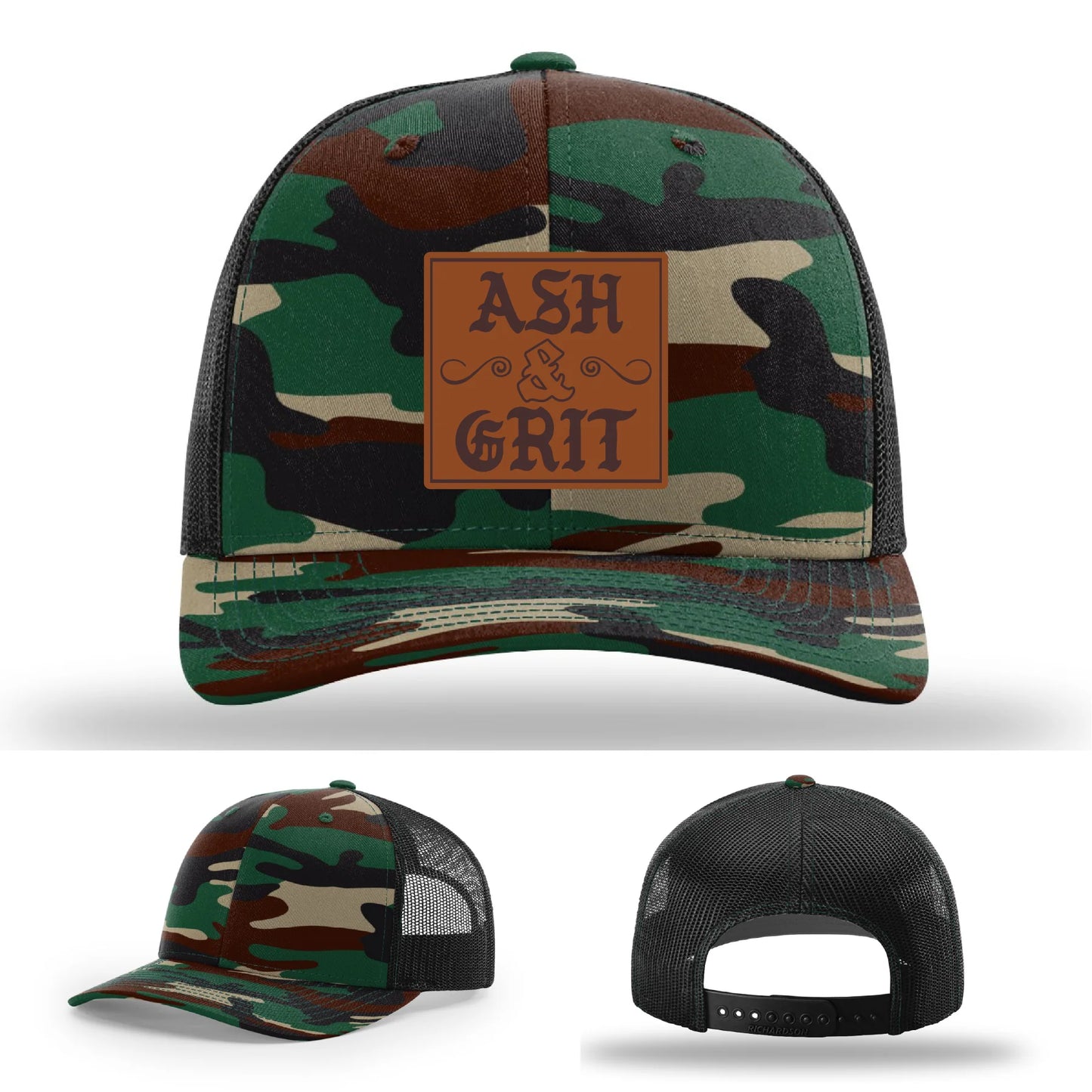 Framed in Grit – Ash & Grit Leather Patch Hat