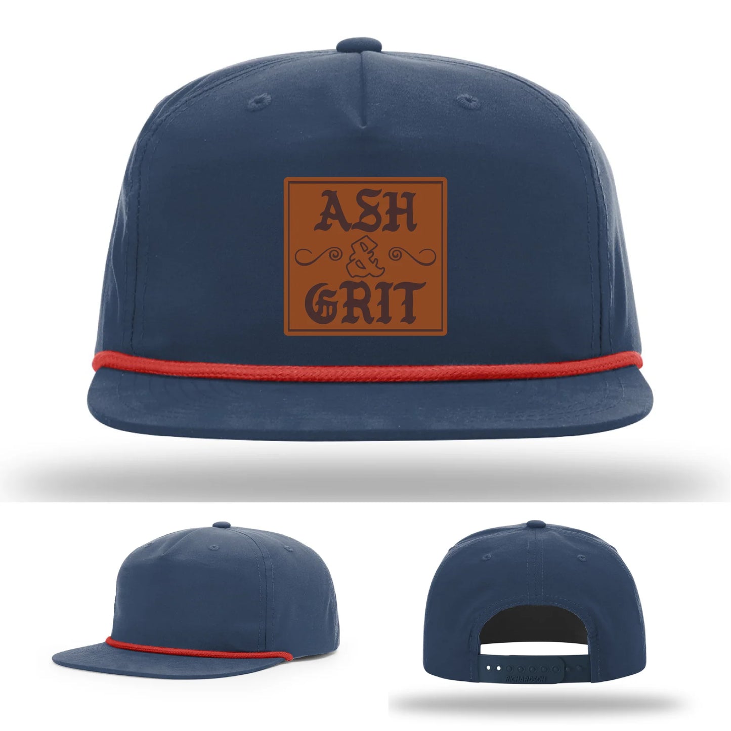 Framed in Grit – Ash & Grit Leather Patch Hat
