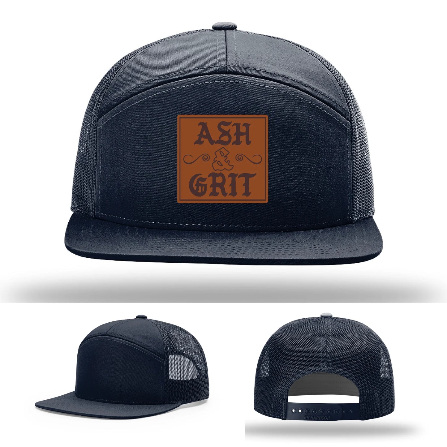 Framed in Grit – Ash & Grit Leather Patch Hat