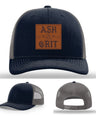 Framed in Grit – Ash & Grit Leather Patch Hat