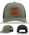 Framed in Grit – Ash & Grit Leather Patch Hat