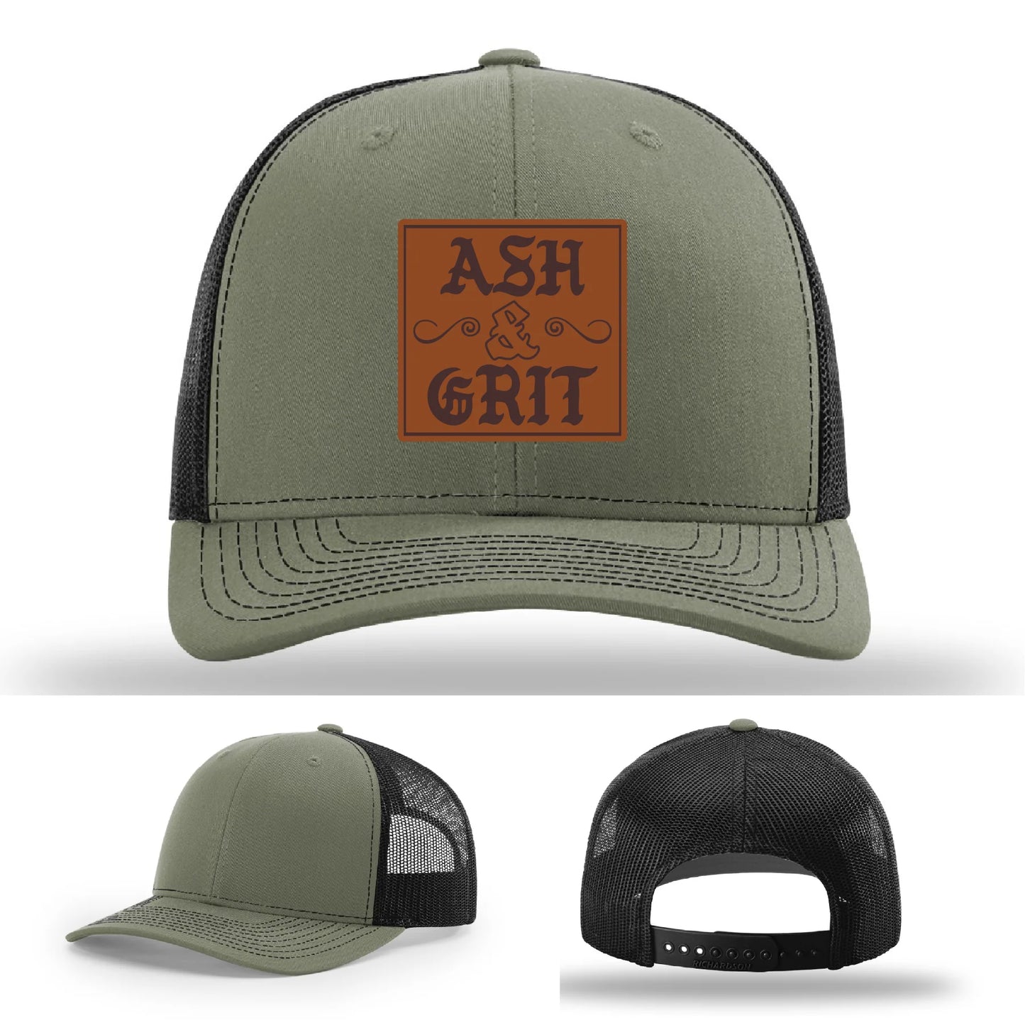 Framed in Grit – Ash & Grit Leather Patch Hat