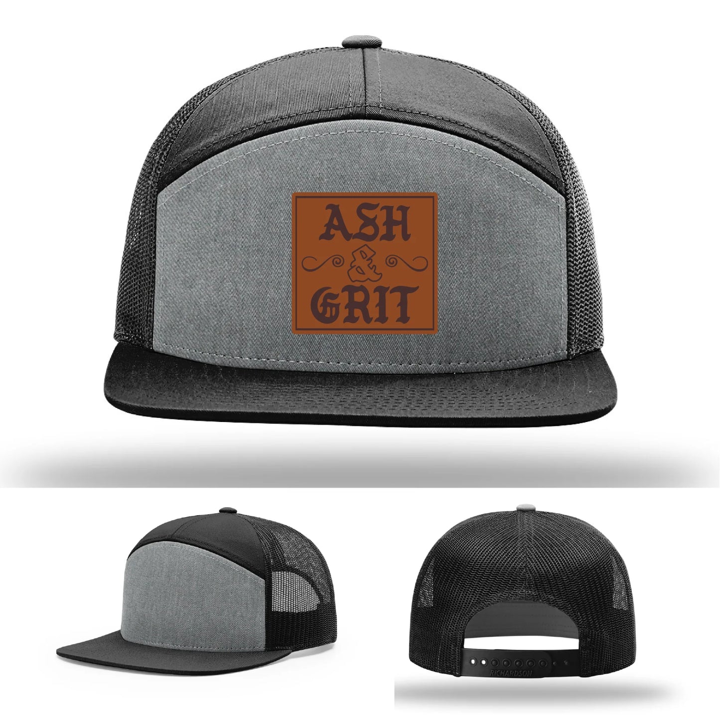 Framed in Grit – Ash & Grit Leather Patch Hat