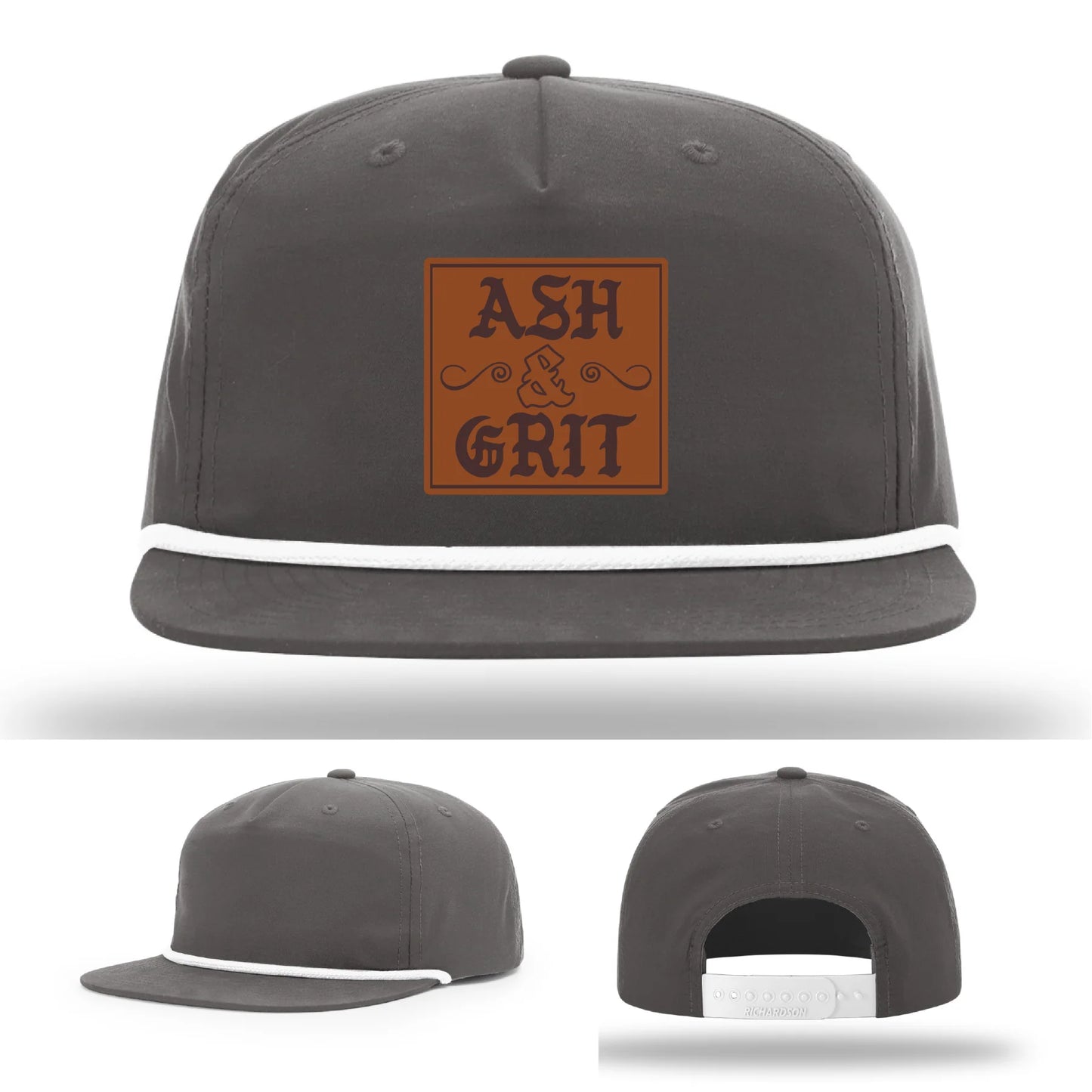 Framed in Grit – Ash & Grit Leather Patch Hat
