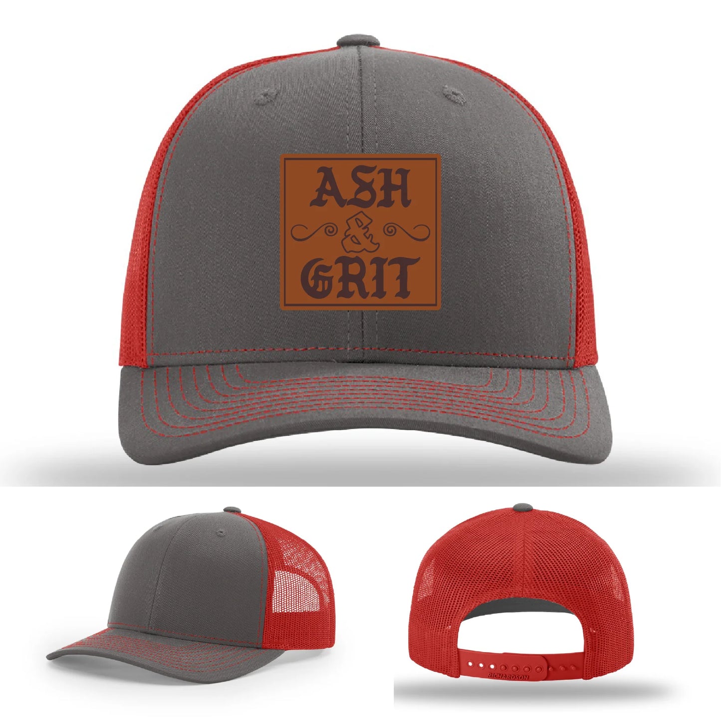Framed in Grit – Ash & Grit Leather Patch Hat