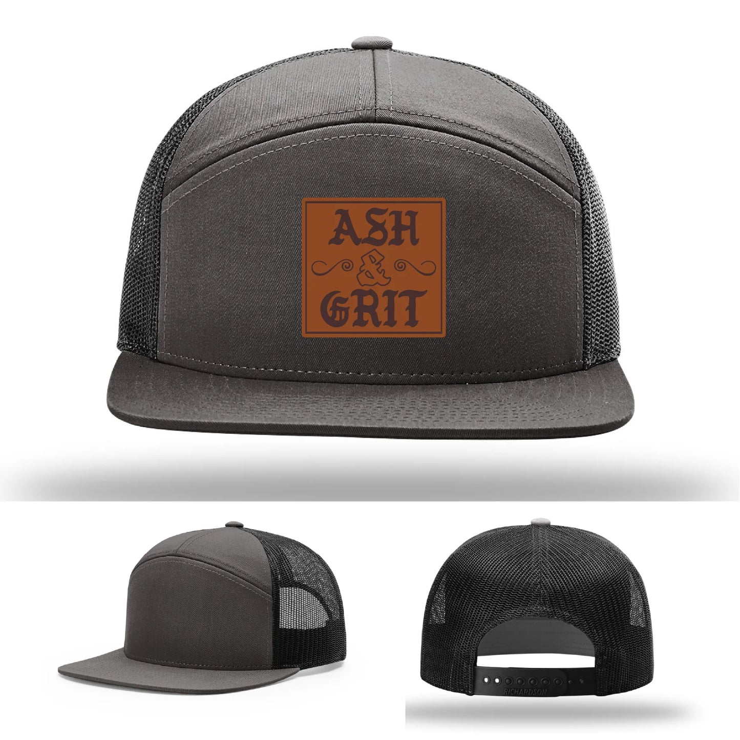 Framed in Grit – Ash & Grit Leather Patch Hat