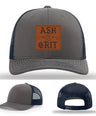 Framed in Grit – Ash & Grit Leather Patch Hat