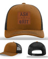 Framed in Grit – Ash & Grit Leather Patch Hat