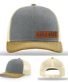 Stay Low & Flow – Ash & Grit Offset Leather Patch Hat