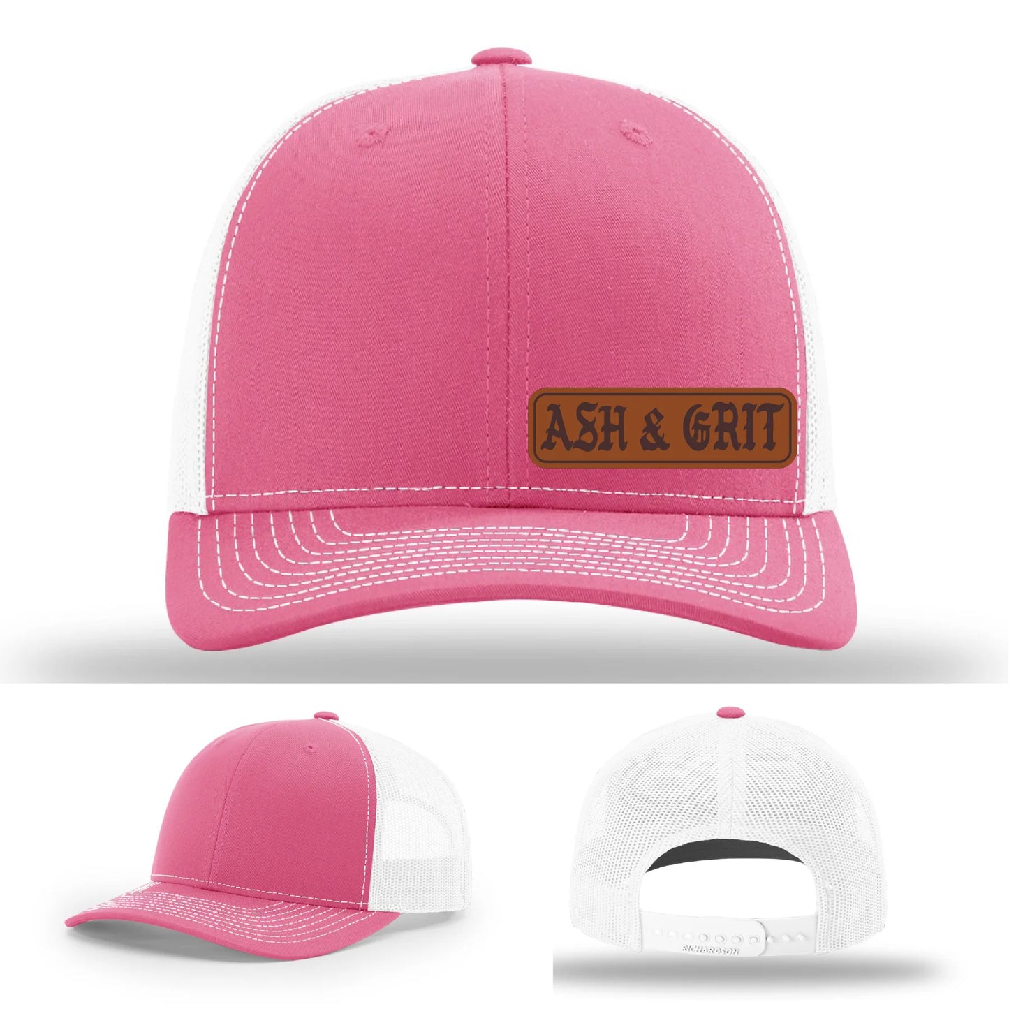 Stay Low & Flow – Ash & Grit Offset Leather Patch Hat