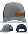 Stay Low & Flow – Ash & Grit Offset Leather Patch Hat