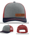 Stay Low & Flow – Ash & Grit Offset Leather Patch Hat