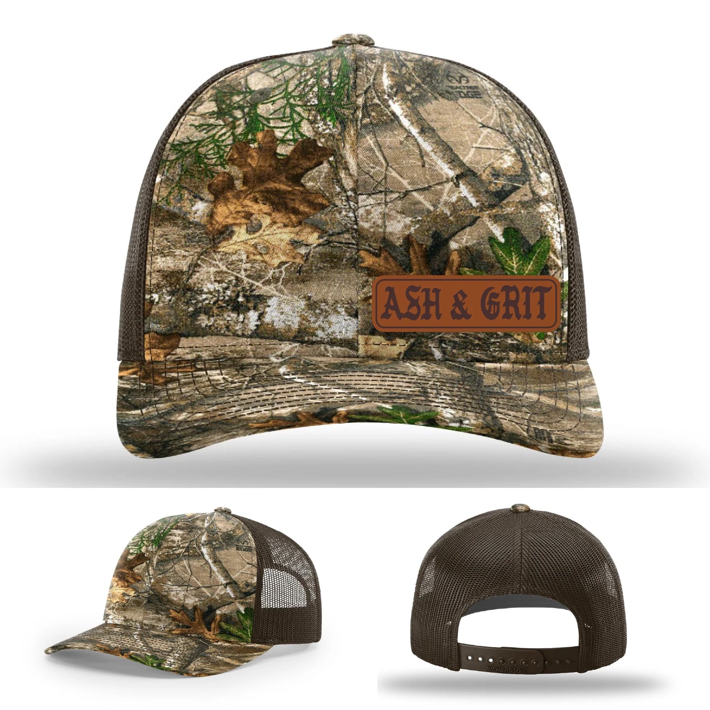 Stay Low & Flow – Ash & Grit Offset Leather Patch Hat