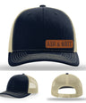 Stay Low & Flow – Ash & Grit Offset Leather Patch Hat