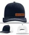 Stay Low & Flow – Ash & Grit Offset Leather Patch Hat
