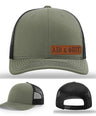 Stay Low & Flow – Ash & Grit Offset Leather Patch Hat
