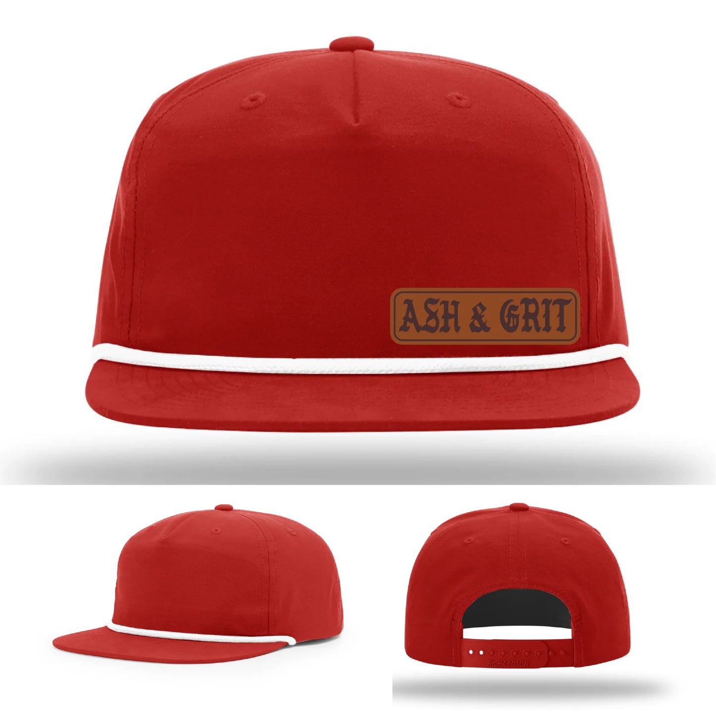 Stay Low & Flow – Ash & Grit Offset Leather Patch Hat
