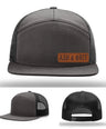 Stay Low & Flow – Ash & Grit Offset Leather Patch Hat