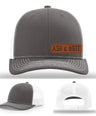 Stay Low & Flow – Ash & Grit Offset Leather Patch Hat