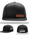 Stay Low & Flow – Ash & Grit Offset Leather Patch Hat